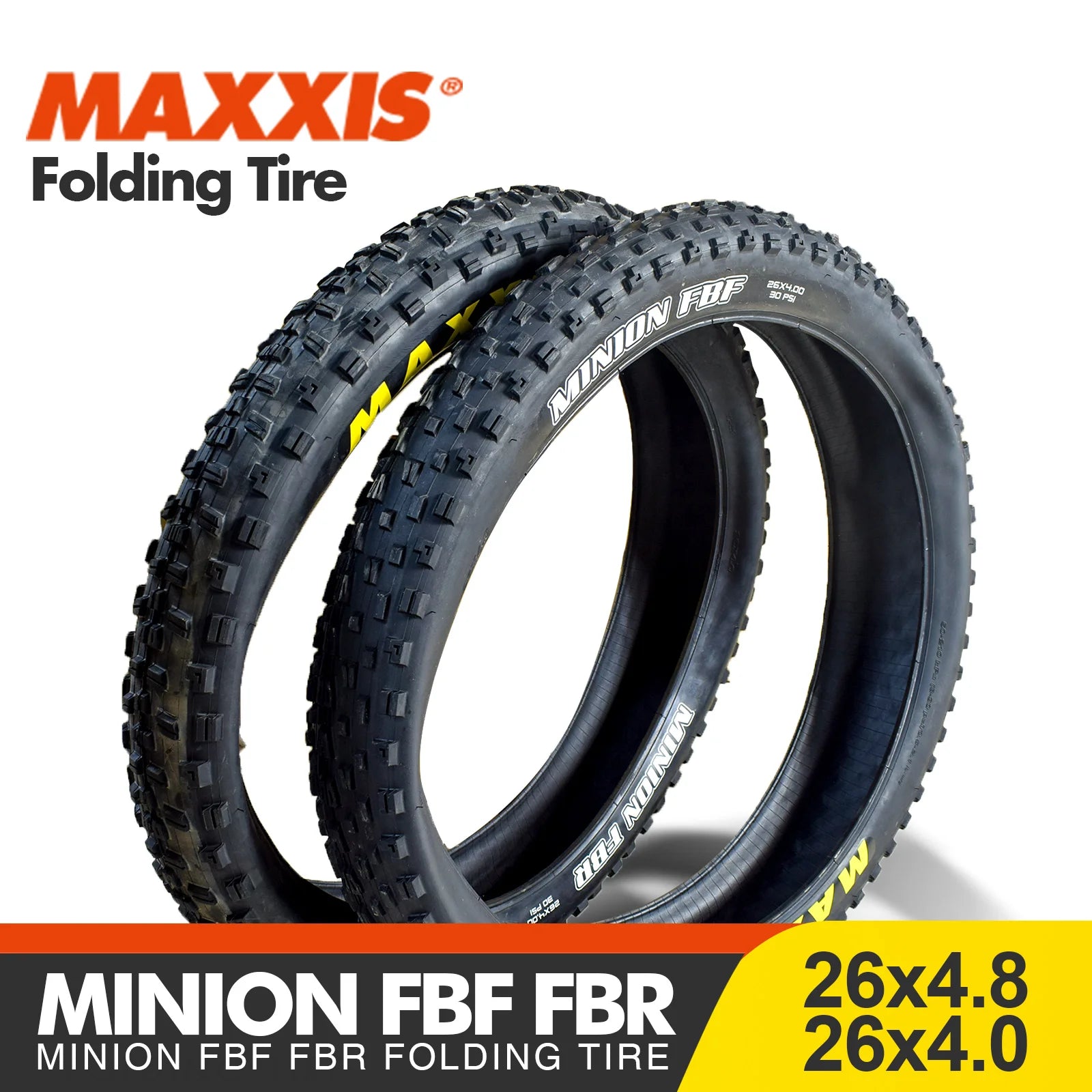 Pneu MAXXIS Minion FBF FBR 26*4.0 / 26*4.8 – L'Atelier du