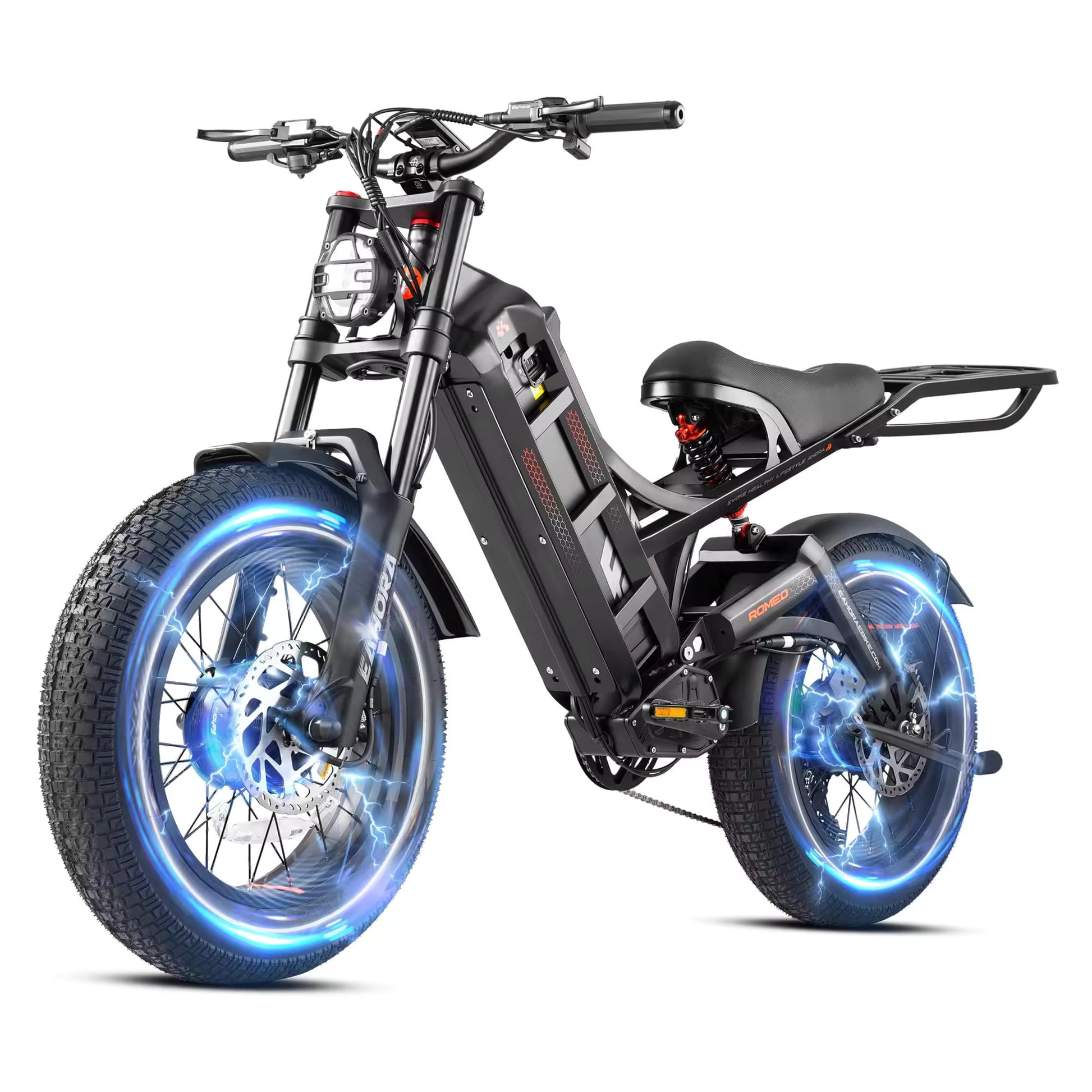 Eahora Romeo 2: 2500W (1250W X 2) 52V 60Ah 100Nm pneu 20x4.5