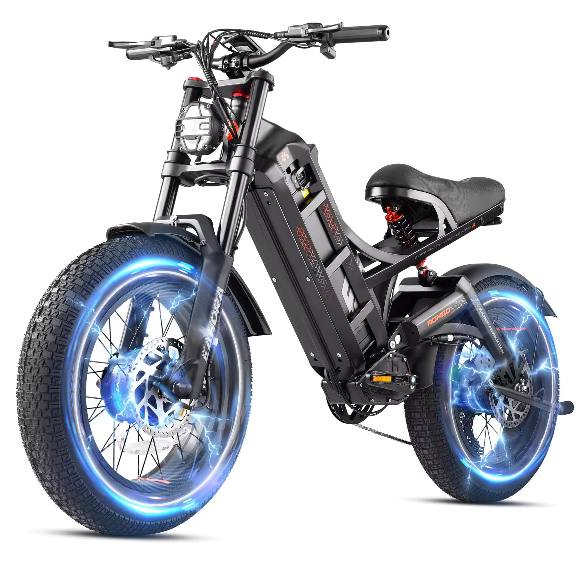 Eahora Romeo 2: 2500W (1250W X 2) 52V 60Ah 100Nm pneu 20x4.5