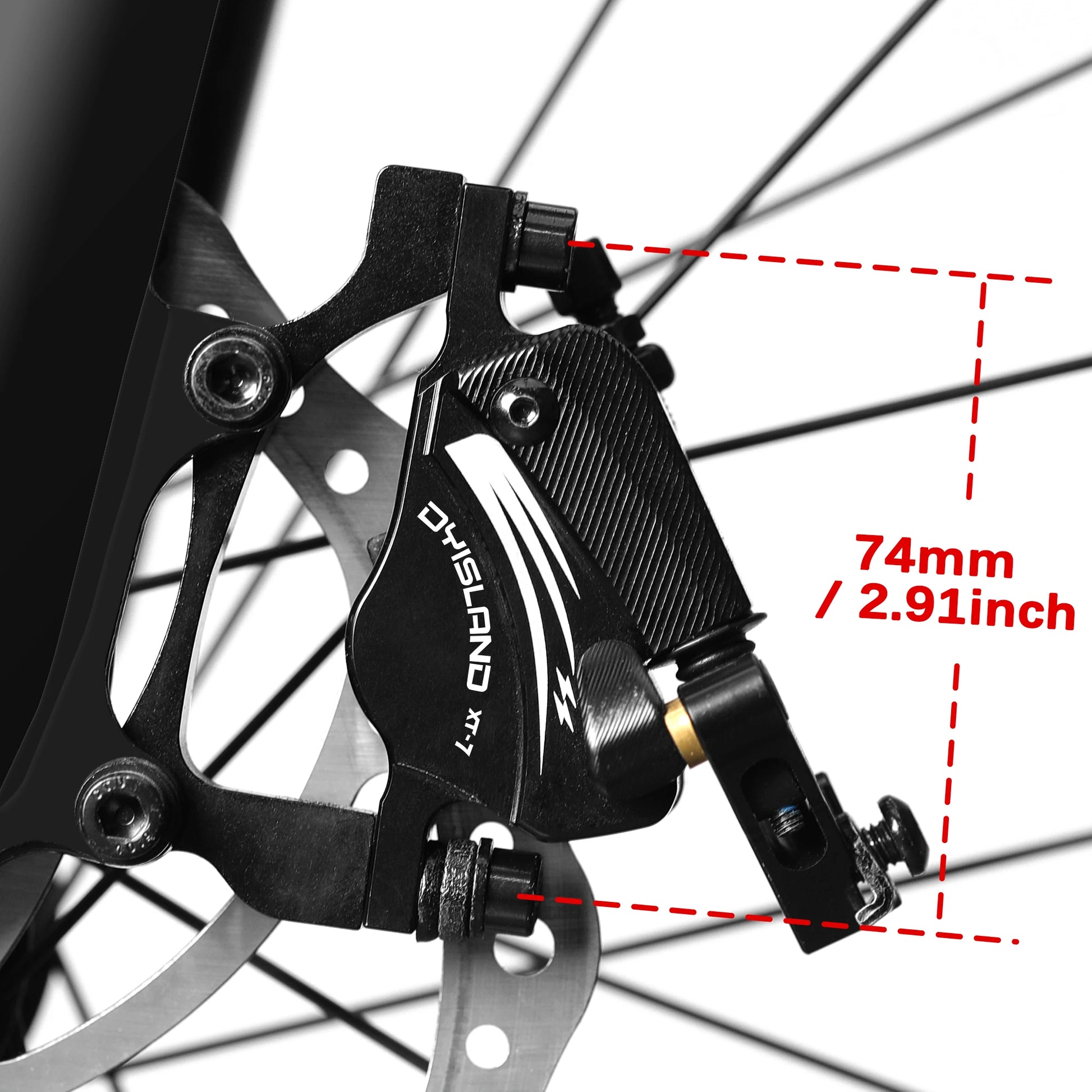Étrier de Frein à câble hydraulique DYISLAND XT7 à 2 pistons, frein à huile de traction de ligne de Fat Bike, VTT