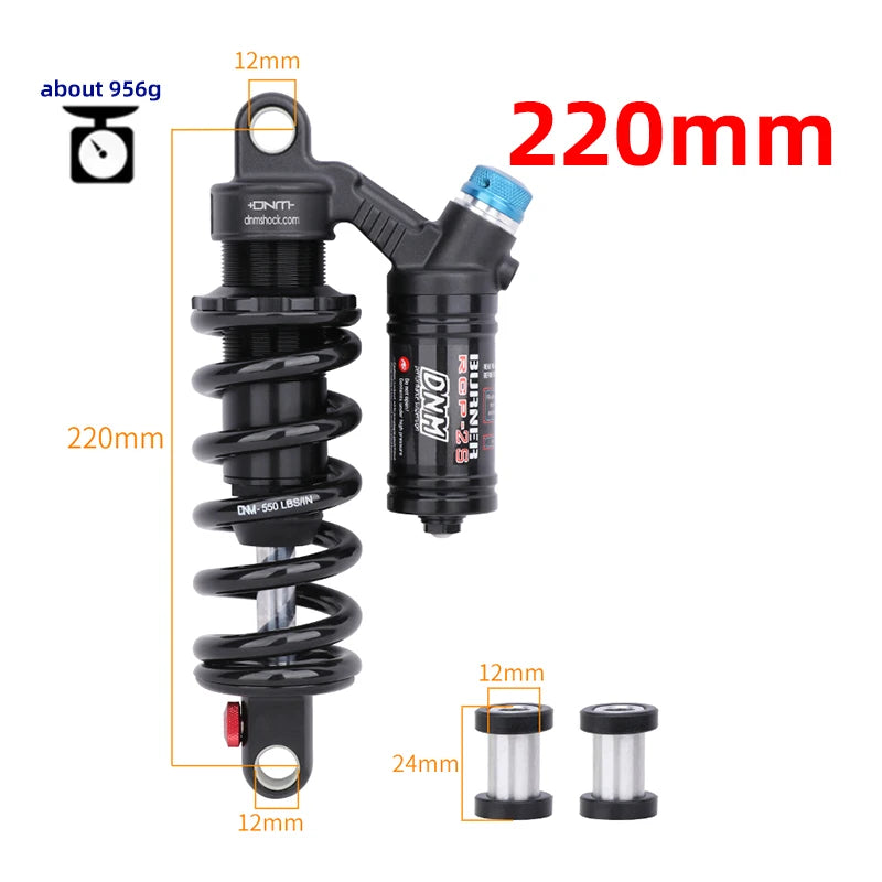 DNM RCP2S Amortisseur arrière de vélo, 165mm, 190mm, 200mm, 210mm, 220mm, 240mm