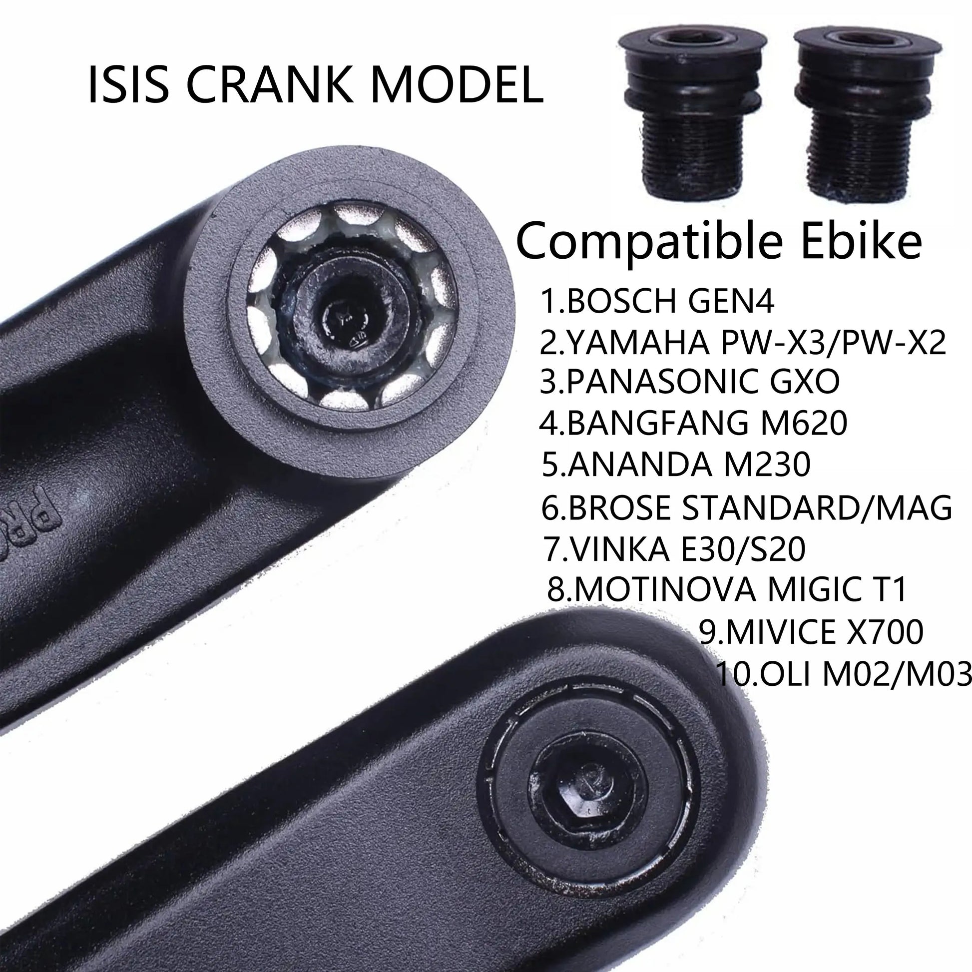 PROWHEEL manivelle droite pour vélo E-BIKE 165MM ISIS - BOSCH / BAFANG / compati PROWHEEL manivelle droite pour vélo E-BIKE 165MM ISIS - BOSCH / BAFANG / compati