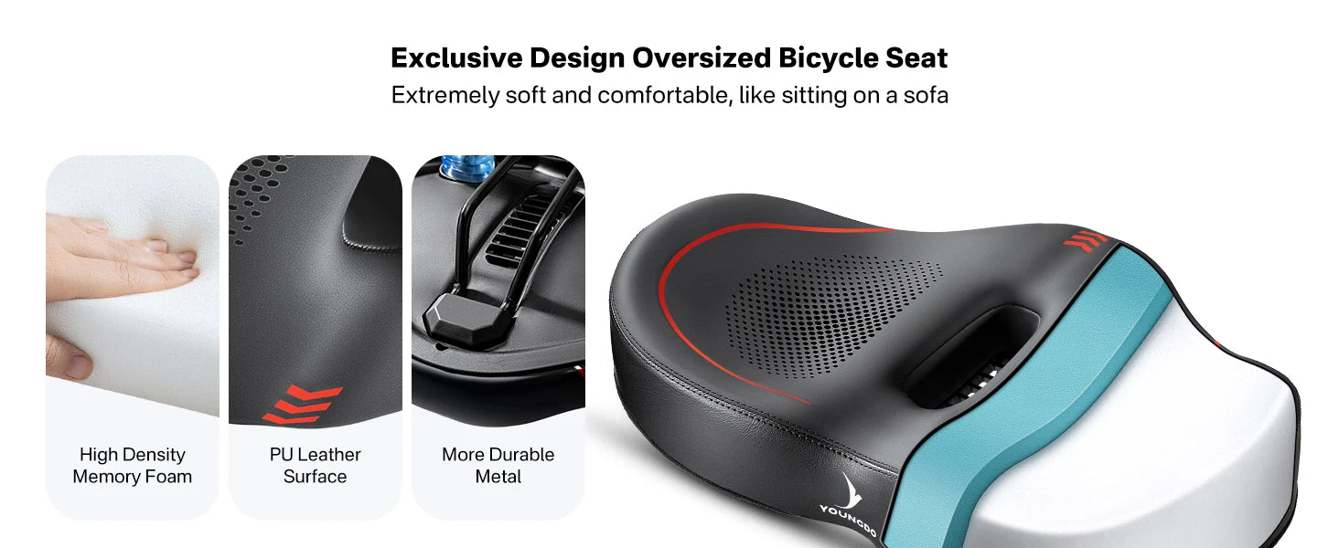 YOUNGDO Selle de vélo surdimensionné sans nez
