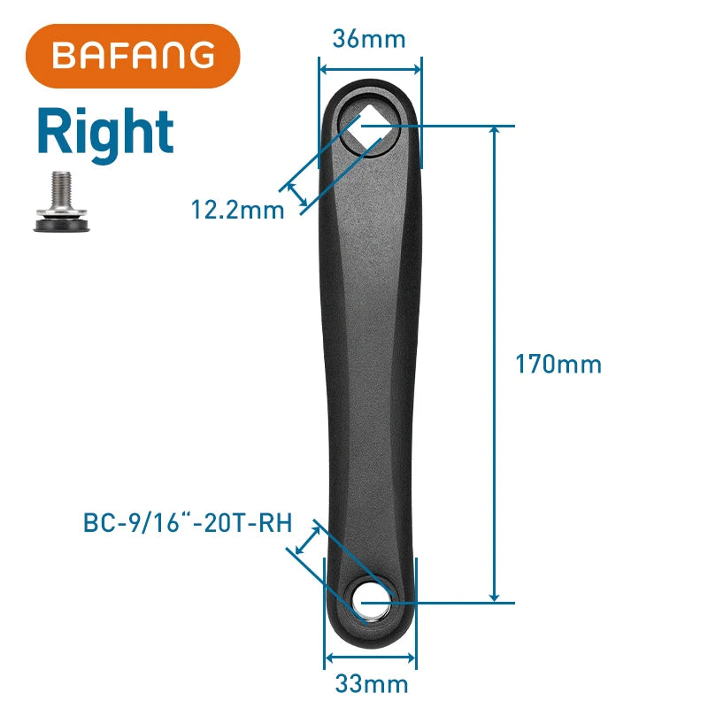 Pédalier pour moteur Bafang BBS01/BBS02 plateau 44T 46T 48T 52T