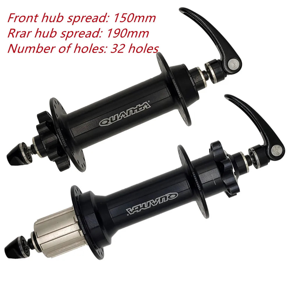 Roulement moyeux QUANTA 32/36 trous pour rayons, frein à disque, axe 135/150/170/190mm