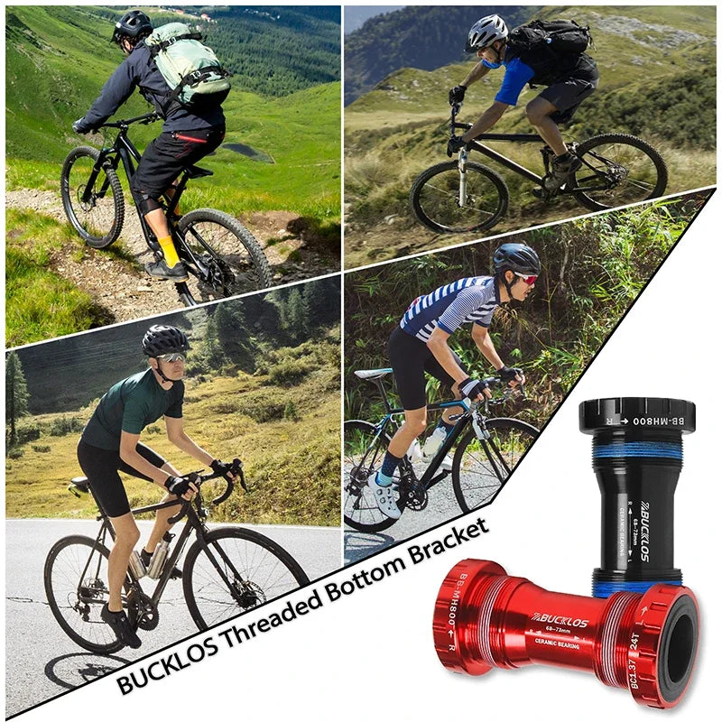 Boitier de pédalier BUCKLOS BSA BB68/73 support inférieur 24mm en alliage d'aluminium