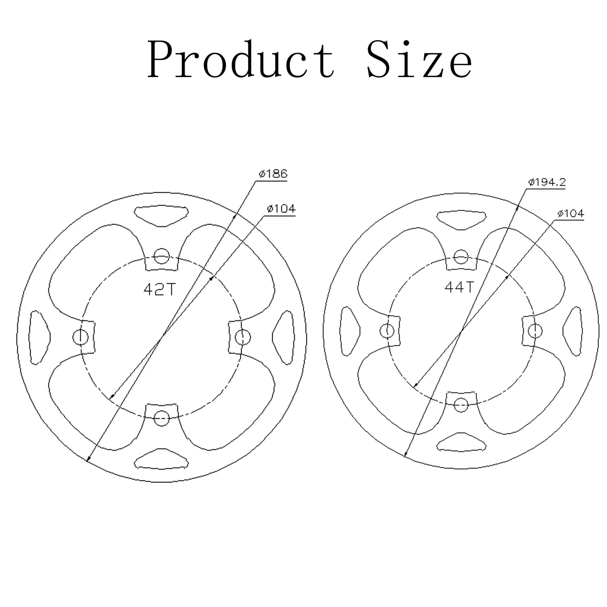 Couvercle de protecteur de plateau Prowheel 104 BCD  en alliage d’aluminium pour plateau 38T/42T/44T/46T/48T