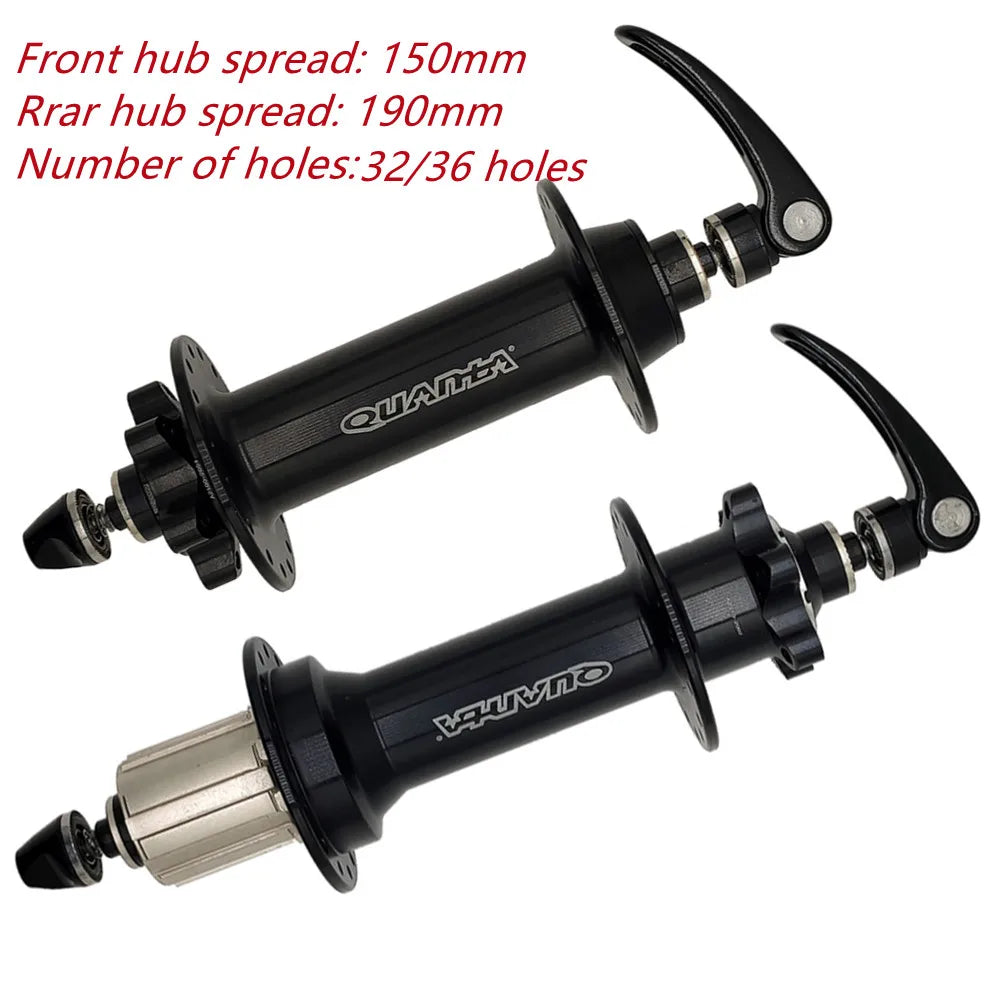 Roulement moyeux QUANTA 32/36 trous pour rayons, frein à disque, axe 135/150/170/190mm