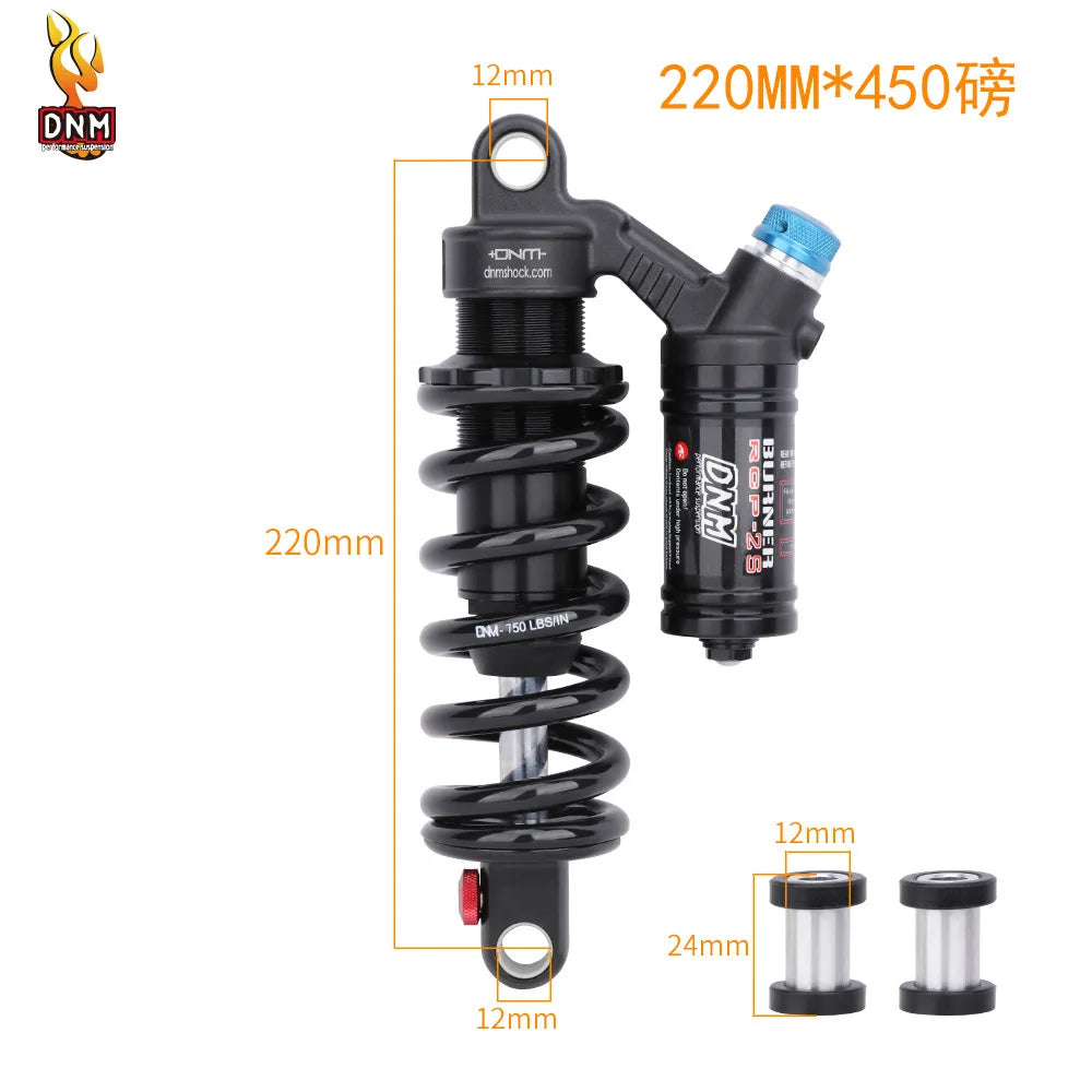 DNM RCP2S Amortisseur arrière de vélo, 165mm, 190mm, 200mm, 210mm, 220mm, 240mm