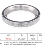 Roulements de direction: 28.6mm, 44mm, 30mm, 41/41mm, 8mm, 47mm, 49mm, 51mm, 52mm