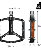 WEST BIKING Pédale VTT et Fat Bike en alliage d'aluminium à 3 roulements