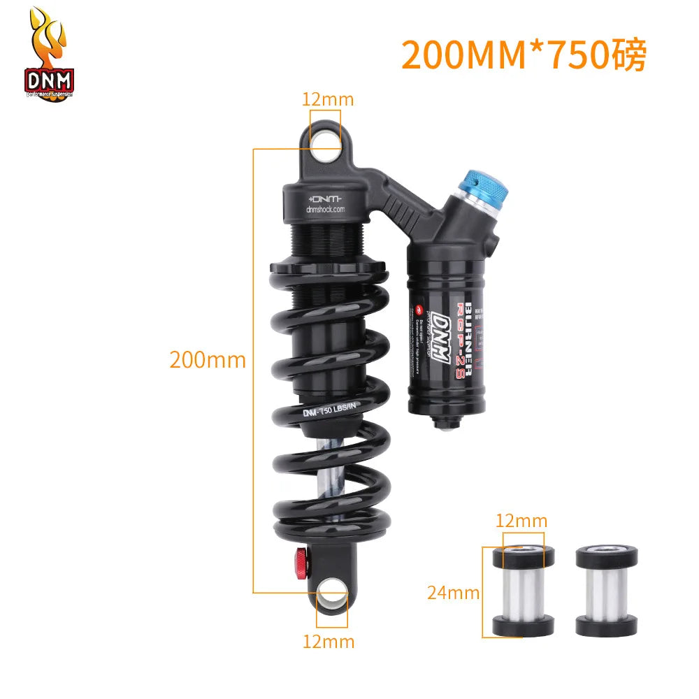 DNM RCP2S Amortisseur arrière de vélo, 165mm, 190mm, 200mm, 210mm, 220mm, 240mm