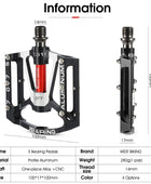 WEST BIKING Pédales de vélo à 3 roulements, ultralégères, en alliage, plate-forme plate
