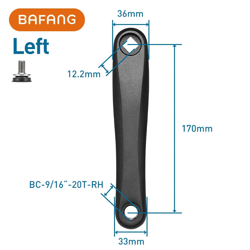 Pédalier pour moteur Bafang BBS01/BBS02 plateau 44T 46T 48T 52T