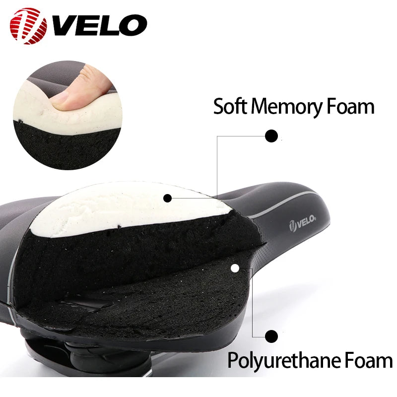 Selle VELO VL-6103 Haute résilience confortable épaisse étanche à mémoire de forme