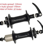 Roulement moyeux QUANTA 32/36 trous pour rayons, frein à disque, axe 135/150/170/190mm