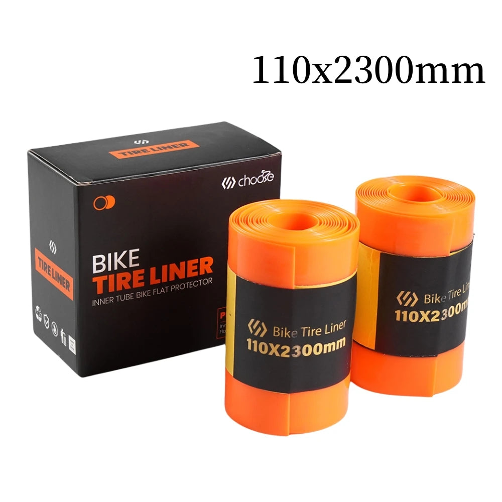 Protection anti-crevaison CHOOEE, 2 pièces Doublure de pneu auto-adhésive en TPU pour VTT, Fat bike