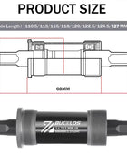 Boitier de pédalier BUCKLOS BB68 support inférieur fileté 110.5/113/116/118/120/122.5/124.5/127mm