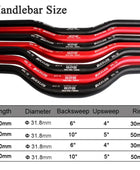 Guidon BUCKLOS 25.4mm 31.8mm Guidon de vélo 620/660/720/780mm, ultraléger Type M vtt BMX