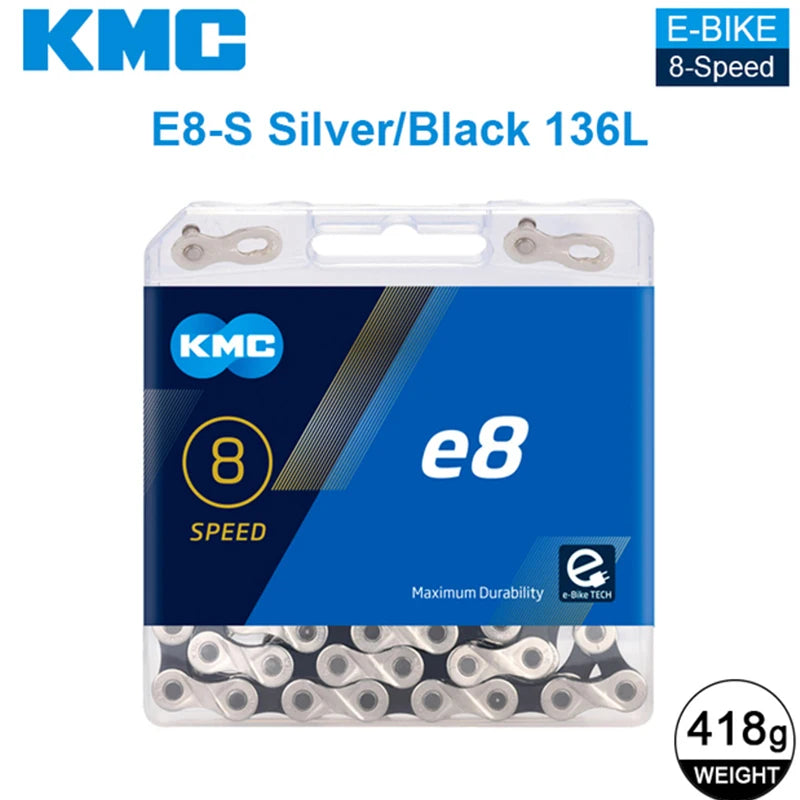 Chaîne KMC Original spécial E-Bike E8 E9 E10 E11 E12 Chaine 8 9 10 11 12 vitesses 136 Maillons Antirouille