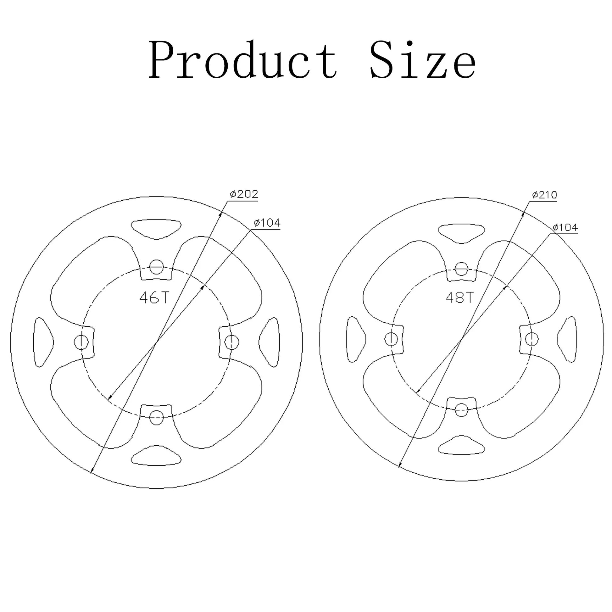 Couvercle de protecteur de plateau Prowheel 104 BCD  en alliage d’aluminium pour plateau 38T/42T/44T/46T/48T