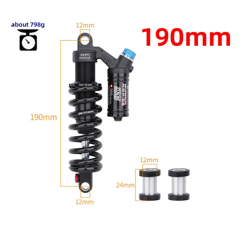 DNM RCP2S Amortisseur arrière de vélo, 165mm, 190mm, 200mm, 210mm, 220mm, 240mm