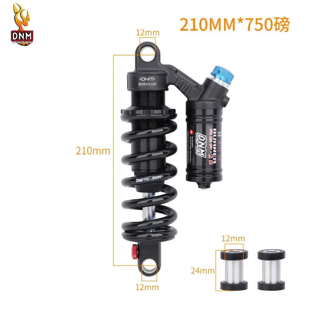 DNM RCP2S Amortisseur arrière de vélo, 165mm, 190mm, 200mm, 210mm, 220mm, 240mm