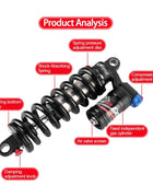 Fastace Amortisseur de suspension arrière pour vélo de descente, dimensions 190/200/210/220/240mm, applicable aux vélos électriques VTT, etc.