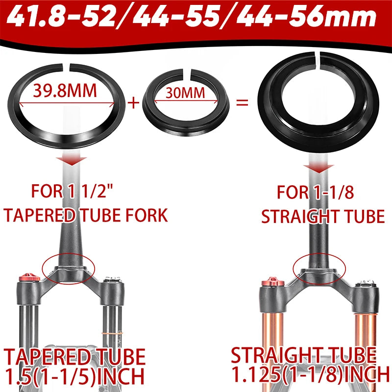 Casque de direction BUCKLOS à double roulement 34mm, 44mm, fourche de 28.6mm, 44-50.6mm, 55mm, 56mm