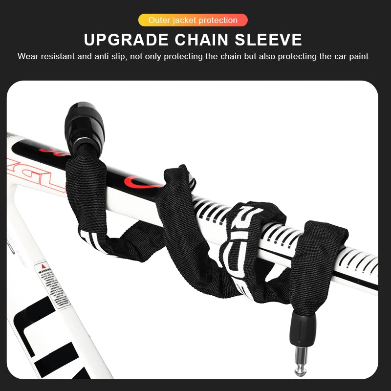 Antivol RIDERACE Bicycle Chain Lock Portable Anti-theft High Security MTB Mountain Bike Lock With 2 Keys For Scooter Electric E-Bike