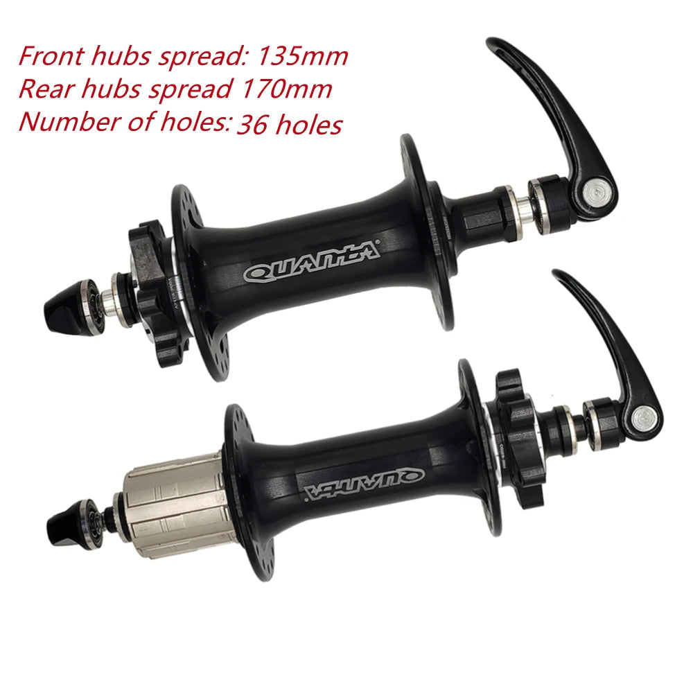 Roulement moyeux QUANTA 32/36 trous pour rayons, frein à disque, axe 135/150/170/190mm