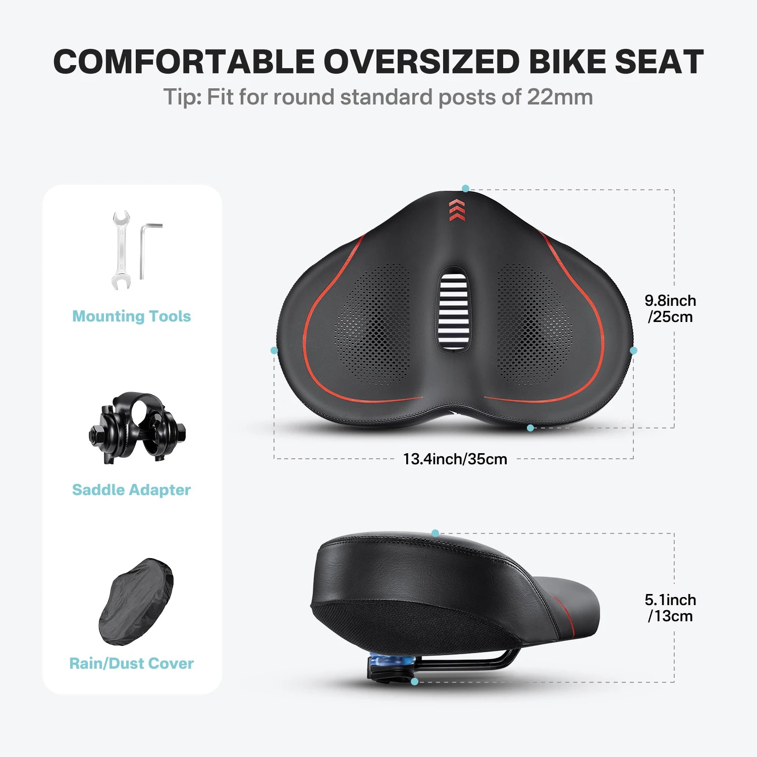 YOUNGDO Selle de vélo surdimensionné sans nez