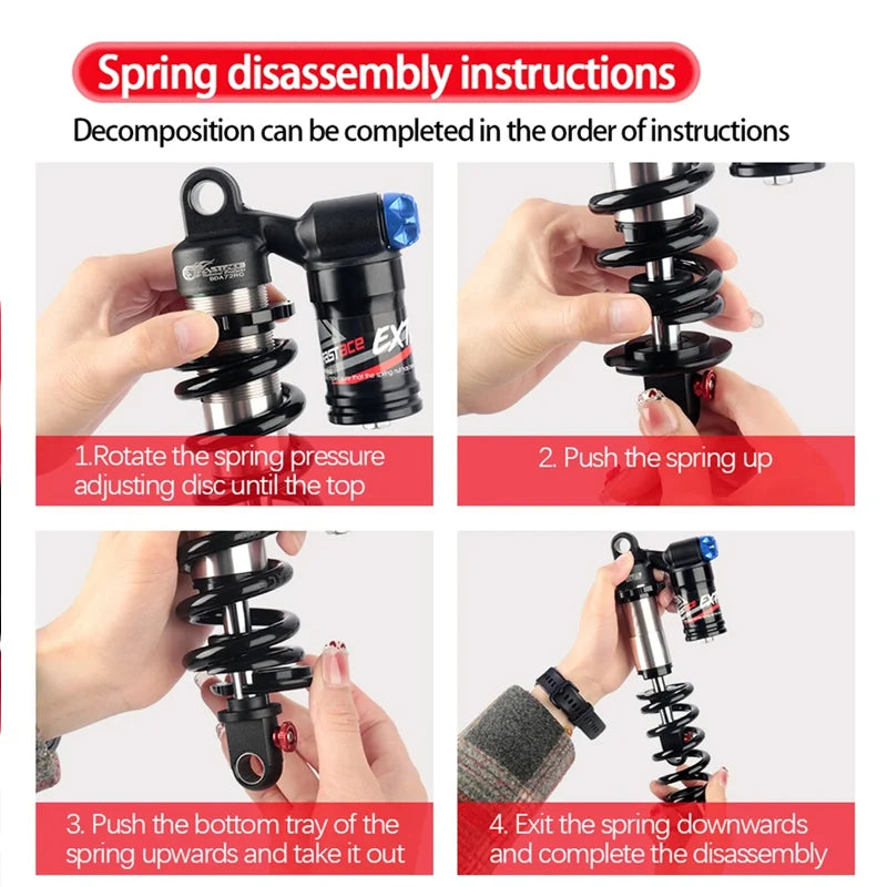 Fastace Amortisseur de suspension arrière pour vélo de descente, dimensions 190/200/210/220/240mm, applicable aux vélos électriques VTT, etc.