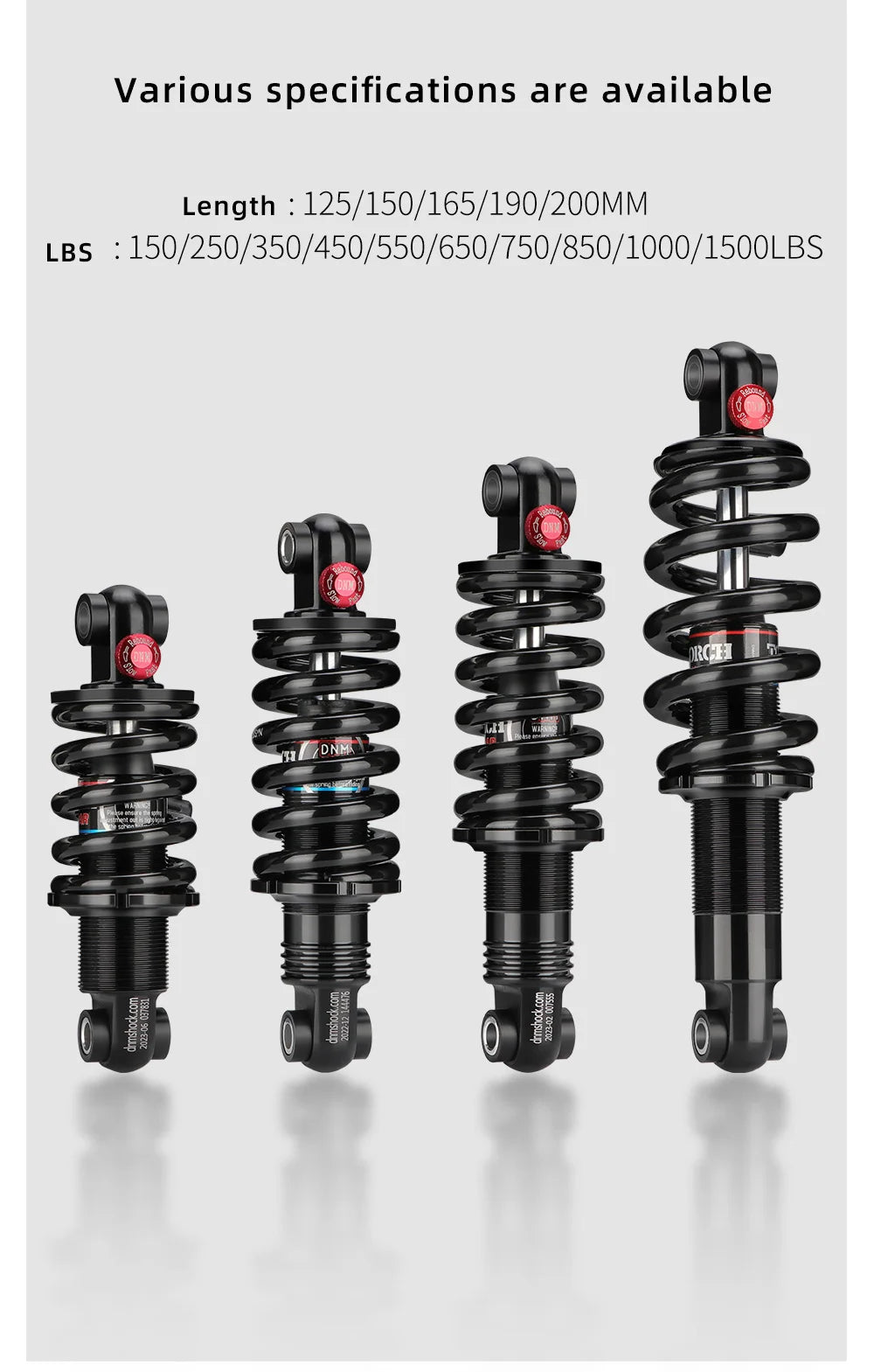 Amortisseurs GOLDIX DNM DV-22AR amortisseur arrière 125mm/150mm/165mm/190mm/200mm  450lbs-1500lbs