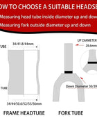 Casque de direction BUCKLOS à double roulement 34mm, 44mm, fourche de 28.6mm, 44-50.6mm, 55mm, 56mm