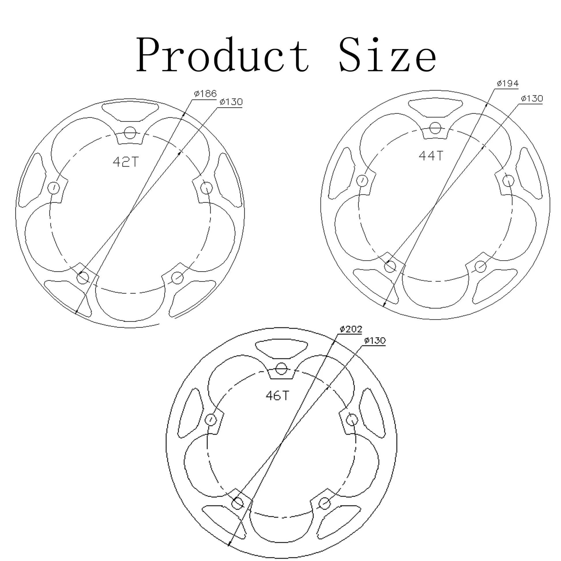 Couvercle de protecteur de plateau Prowheel  130 BCD en alliage d’aluminium pour pignons de plateau 42T / 44T / 46T / 48T / 52T / 53T