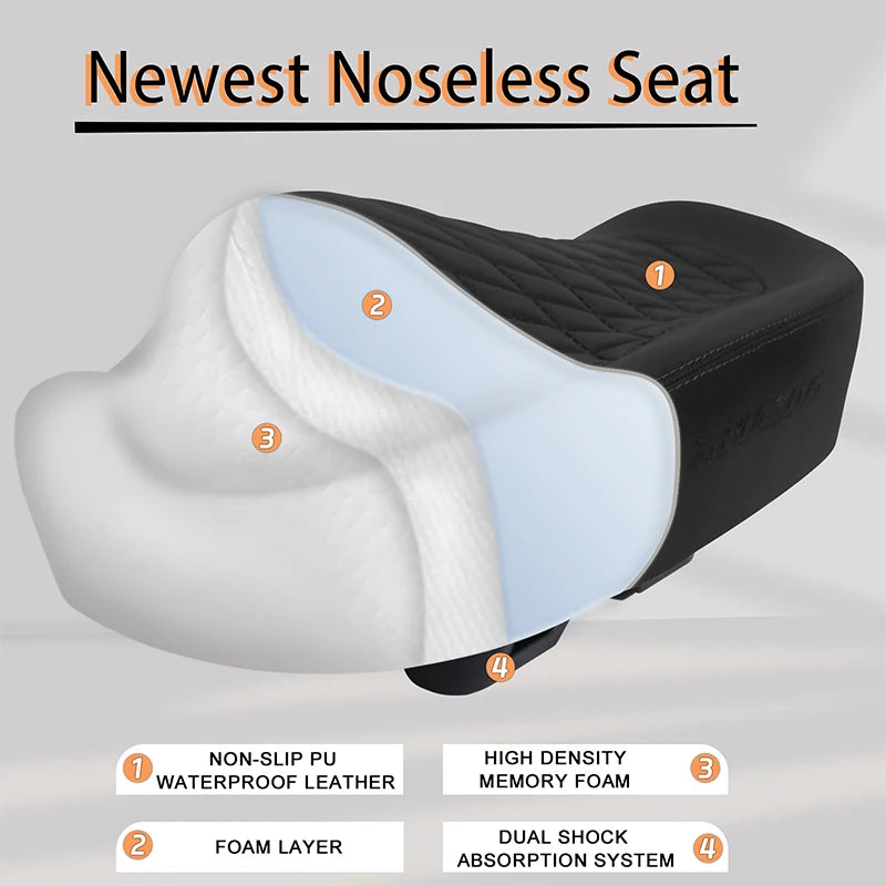 Selle de vélo surdimensionné BUCKLOS sans nez ergonomique confortable