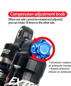 Fastace Amortisseur de suspension arrière pour vélo de descente, dimensions 190/200/210/220/240mm, applicable aux vélos électriques VTT, etc.