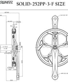 PROWHEEL Pédalier de vélo BCD 52T, ensemble de bras de manivelle et pédalier, vélo de route VTT, vélo électrique, 130mm, 165mm, 170mm