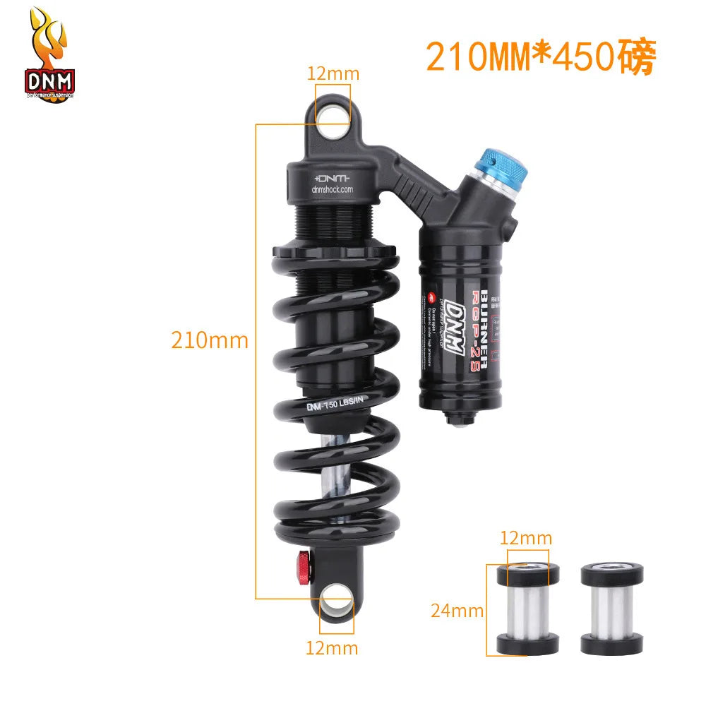 DNM RCP2S Amortisseur arrière de vélo, 165mm, 190mm, 200mm, 210mm, 220mm, 240mm