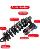 Fastace Amortisseur de suspension arrière pour vélo de descente, dimensions 190/200/210/220/240mm, applicable aux vélos électriques VTT, etc.