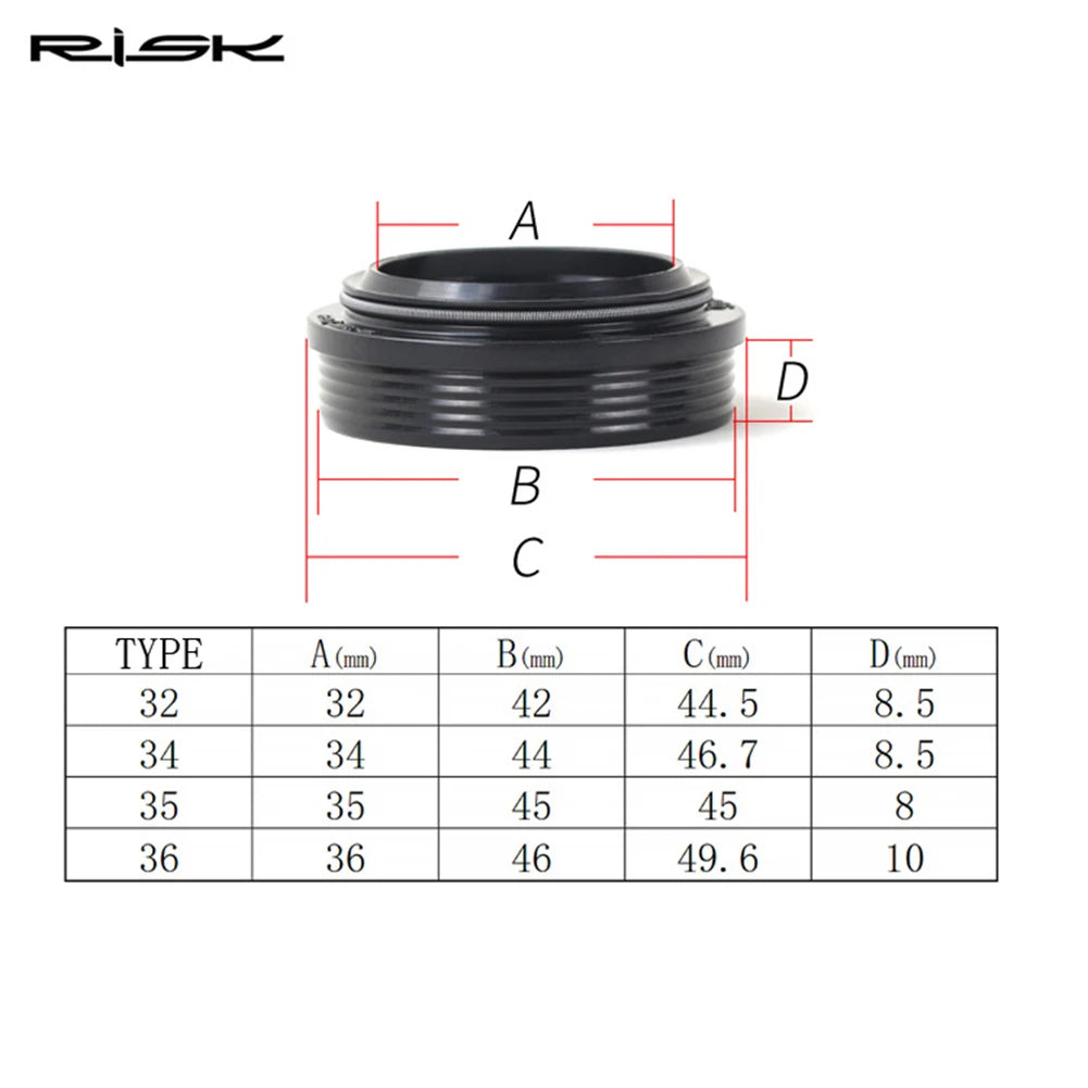 Joint de suspension de fourche avec bague RISK Joint anti-poussière de fourche diamètre 32 34 35 36mm