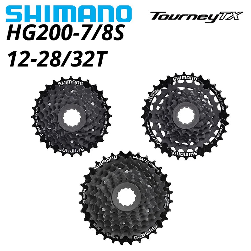 Cassette Shimano TOURNEY TX HG200 CS 7 8 vitesses pignon de Cassette CS-HG200 7s 8S 8v 7v 12-28T 12-32T