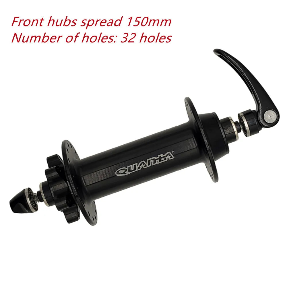 Roulement moyeux QUANTA 32/36 trous pour rayons, frein à disque, axe 135/150/170/190mm