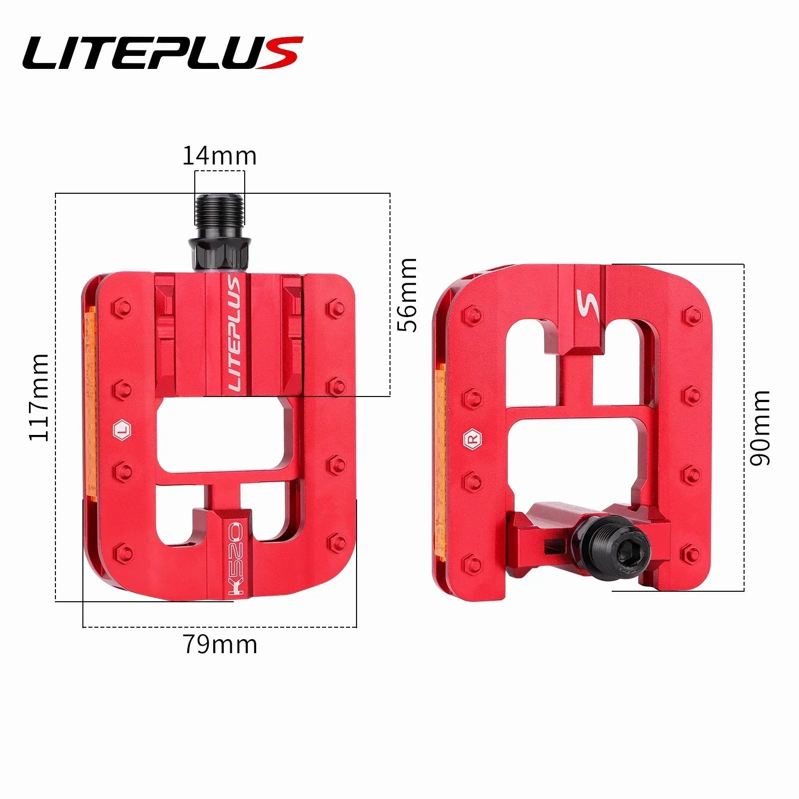 LITEPLUS Pédales de vélo pliantes tout en alliage d'aluminium