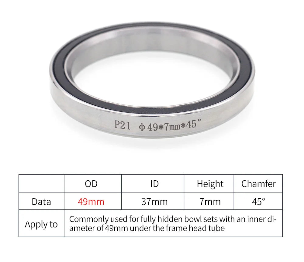 Roulements de direction: 28.6mm, 44mm, 30mm, 41/41mm, 8mm, 47mm, 49mm, 51mm, 52mm