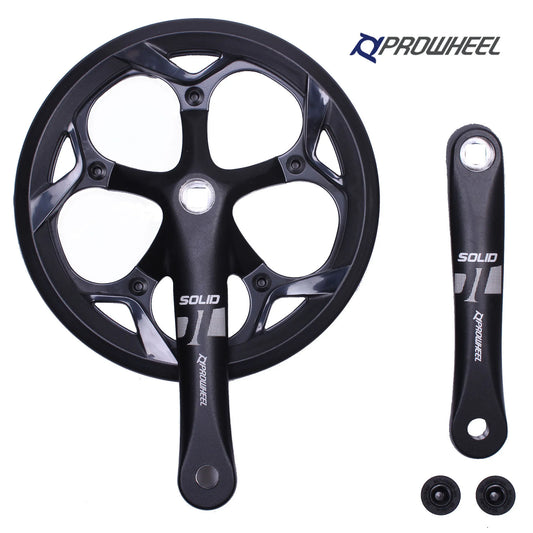 PROWHEEL Pédalier de vélo BCD 52T, ensemble de bras de manivelle et pédalier, vélo de route VTT, vélo électrique, 130mm, 165mm, 170mm