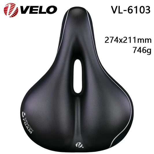 Selle VELO VL-6103 Haute résilience confortable épaisse étanche à mémoire de forme