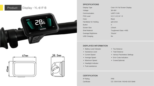 Display YOLIN personnalisable: YL-61F / 61F-B / 61F-C / 61F-D