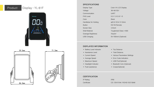 Display YOLIN personnalisable: YL-81F